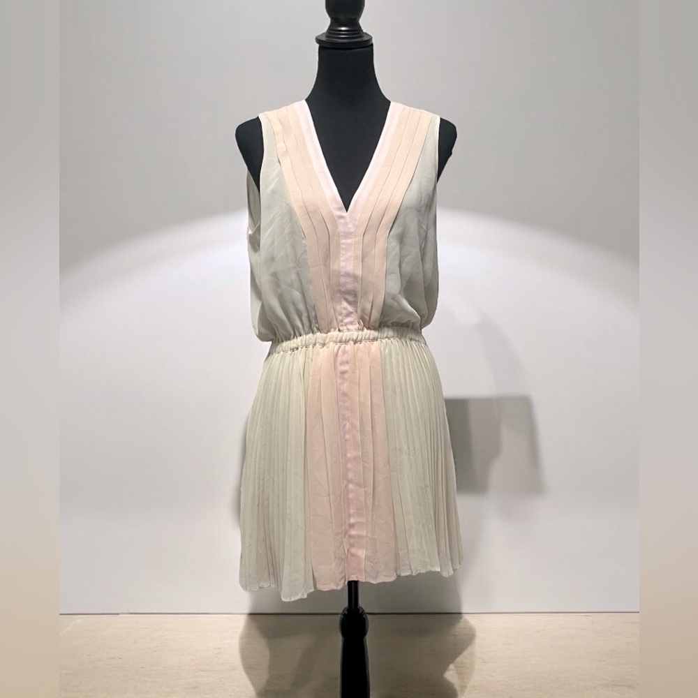 Vintage Y2K Moda International pleated chiffon color block dress